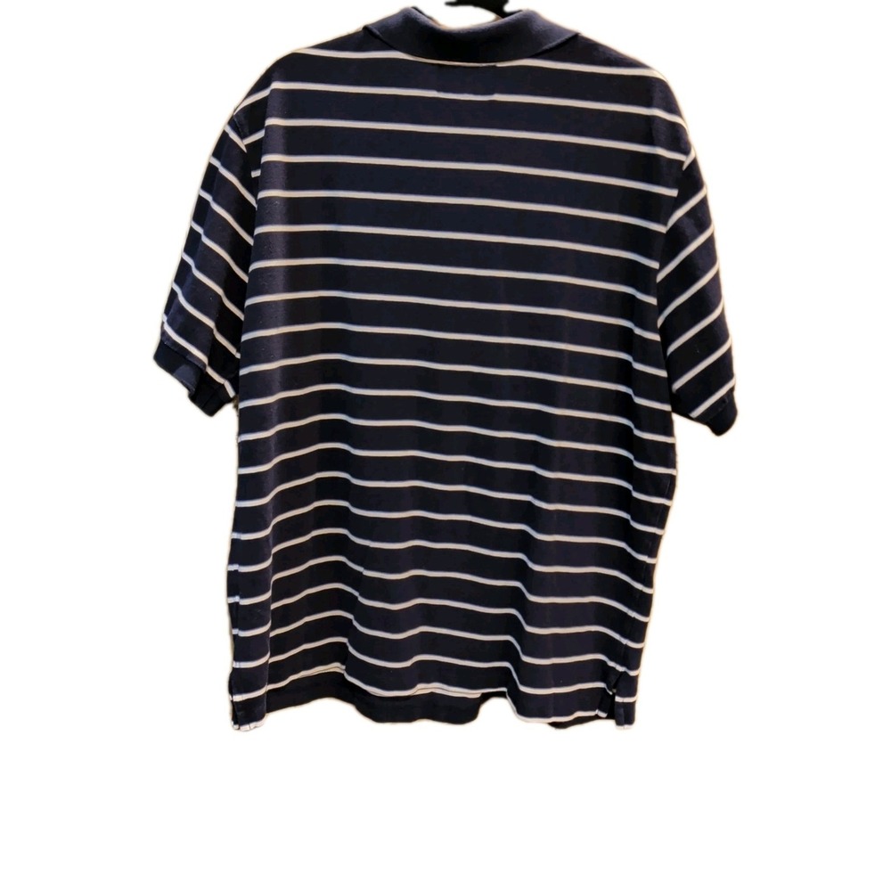 American Living Mens Polo Shirt Size XXL Navy With White Stripes Short Sleeves - Picture 3 of 3